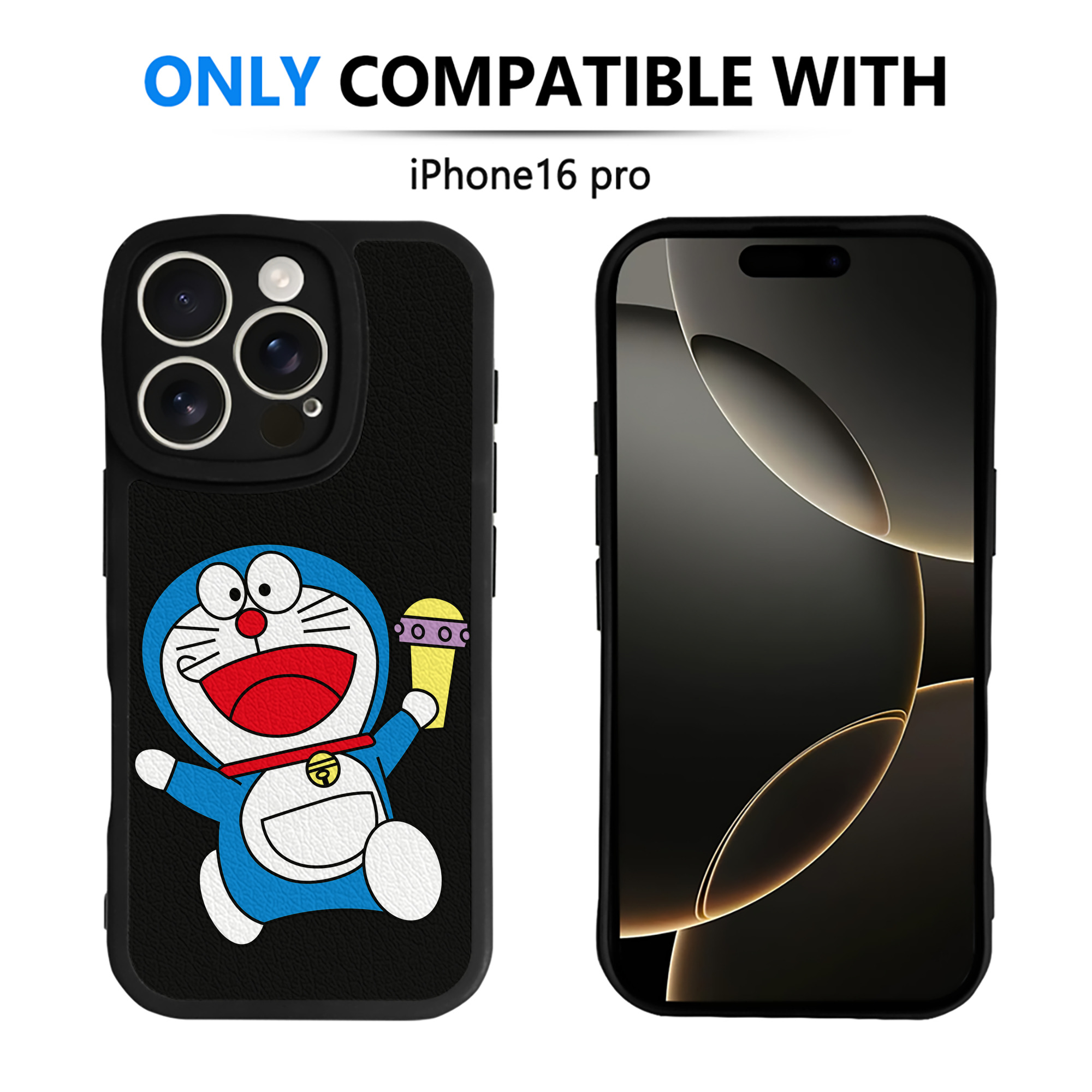 （画像用） ドラえもん Doraemon 【iPhone 16シリーズ対応】シリコンスマホケース（レザー調） 材質：シリコン
